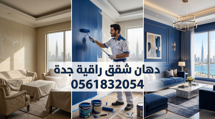 صورة تظهر تجهيز الجدران بأعلى معايير الجودة قبل البدء في دهان شقق راقية جدة، مع خصم ١٨٪ من لمسات.