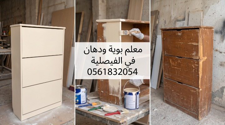 صورة تظهر إصلاح تقشر الحوائط وتجهيز السطح بدقة قبل بدء العمل بواسطة معلم بوية ودهان في الفيصلية بجدة، مع خصم ١٨٪ من لمسات.