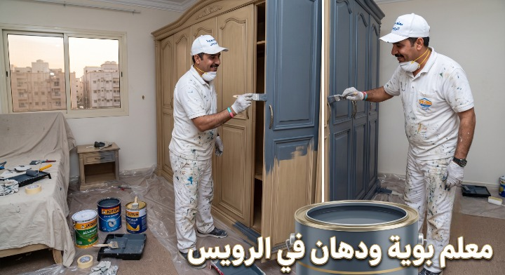 صورة تظهر إصلاح تقشر الحوائط وتجهيز السطح بدقة قبل بدء العمل بواسطة معلم بوية ودهان في الرويس بجدة، مع خصم ١٨٪ من لمسات.