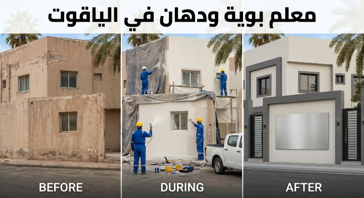 صورة تظهر إصلاح تقشر الحوائط وتجهيز السطح بدقة قبل بدء العمل بواسطة معلم بوية ودهان في الياقوت بجدة، مع خصم ١٨٪ من لمسات.